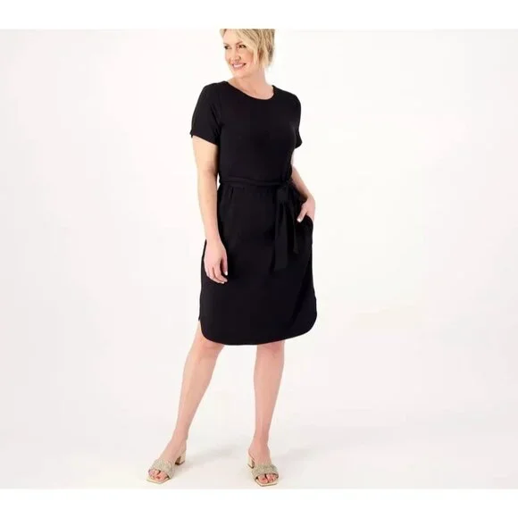 Isaac Mizrahi | Dresses | Isaac Mizrahi Live Regular Soho French Terry Dress  Size Xxs Black A59682 Nwot | Poshmark